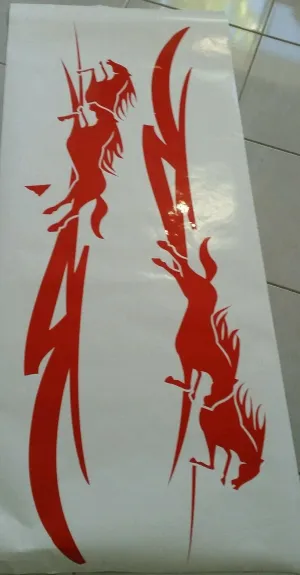 1430mm  RED HORSE FLOAT PINSTRIPE STICKER DECAL UTE,4WD , TRAILER Stripes