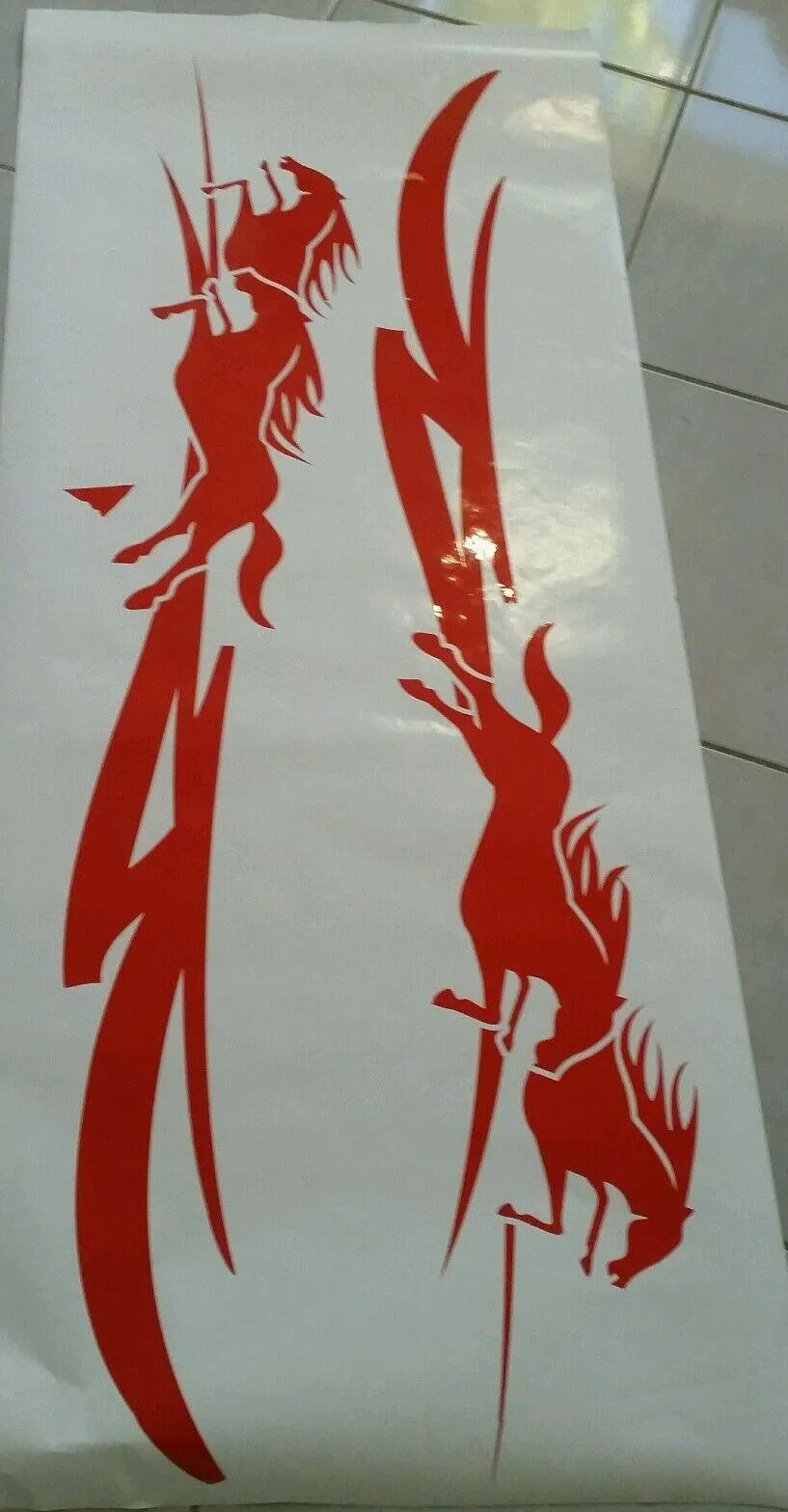 1430mm  RED HORSE FLOAT PINSTRIPE STICKER DECAL UTE,4WD , TRAILER Stripes