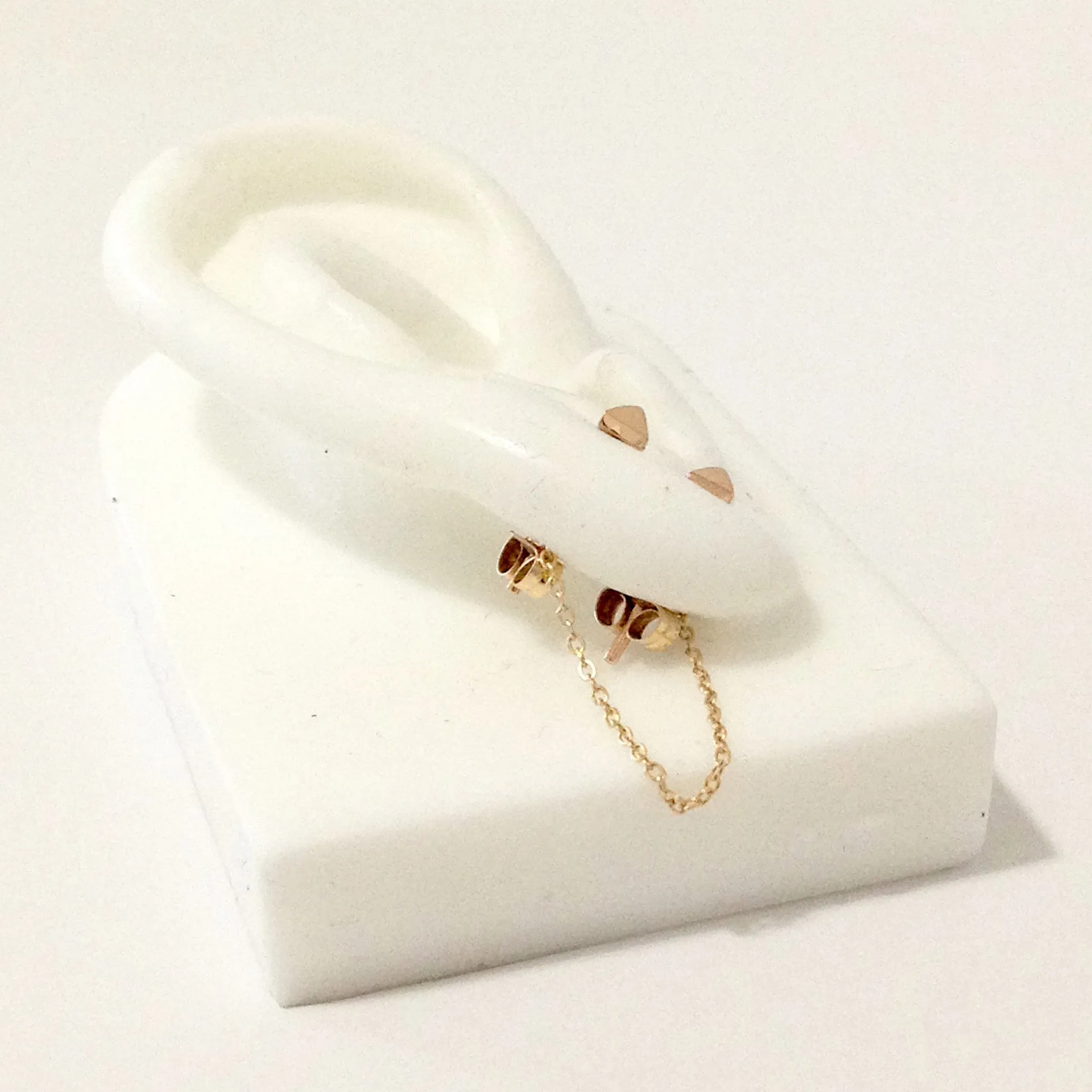 14K Gold Dangle Cable Chain Earring Jacket
