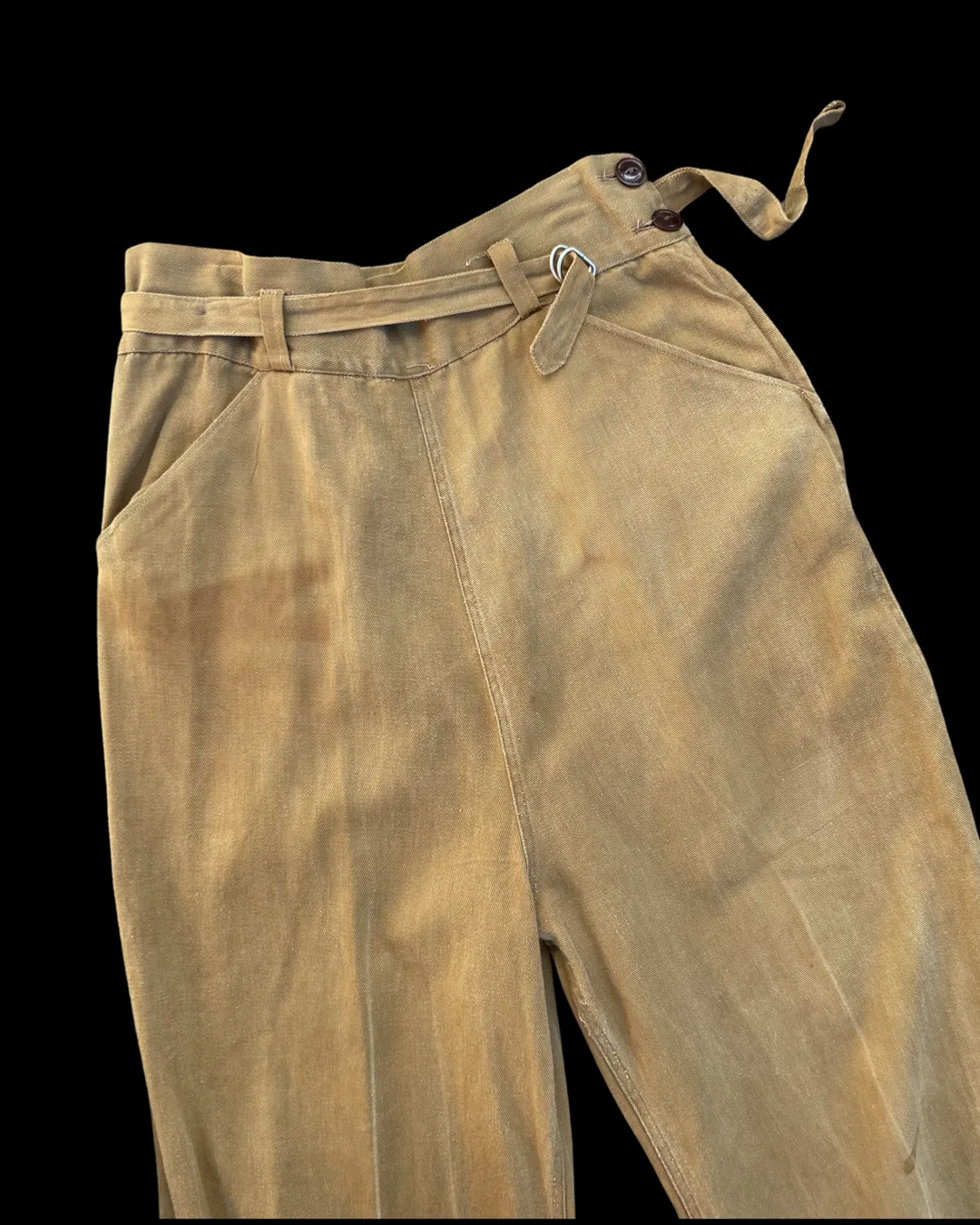 1940s Sanforized Cotton Side Button Sportswear Pants
