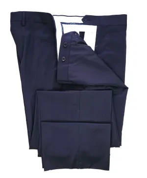 $425 SAKS FIFTH AVE -  Navy Wool/Silk*CLASSIC*MADE ITALY Flat Front Dress Pants -  42W