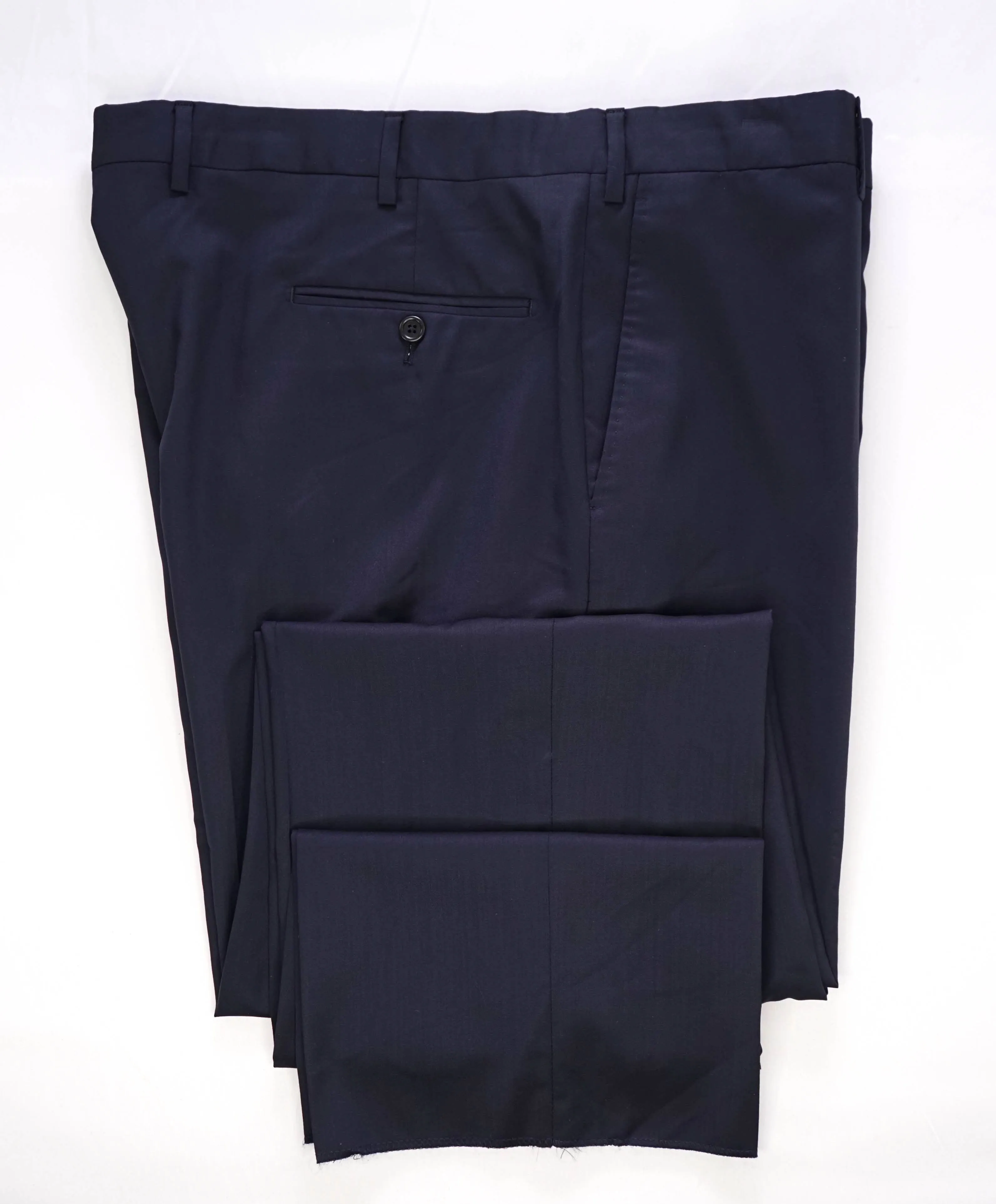 $425 SAKS FIFTH AVE -  Navy Wool/Silk*CLASSIC*MADE ITALY Flat Front Dress Pants -  42W