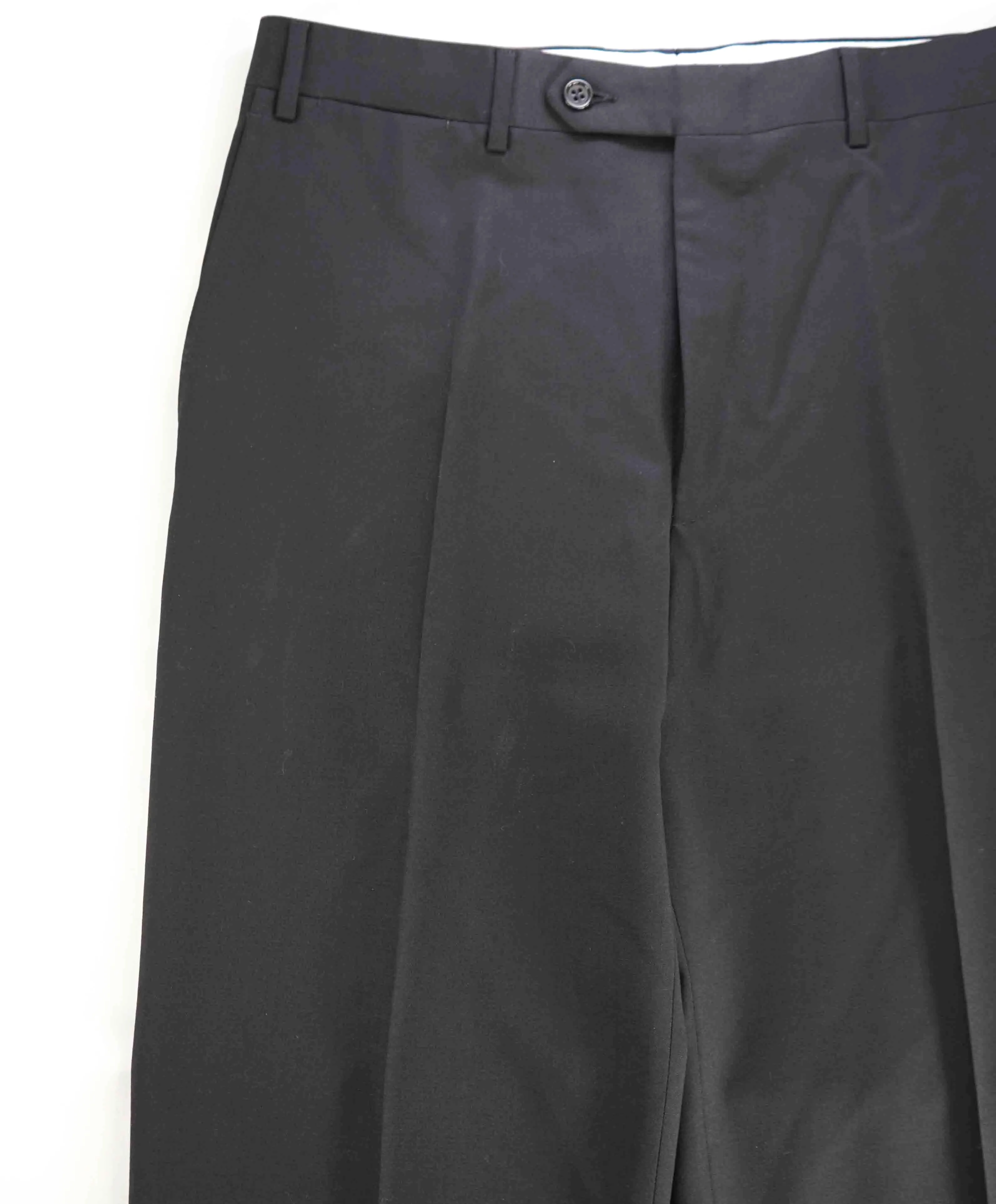$525 CANALI - *CLOSET STAPLE* Black Flat Front Wool Dress Pants - 32W (48EU)