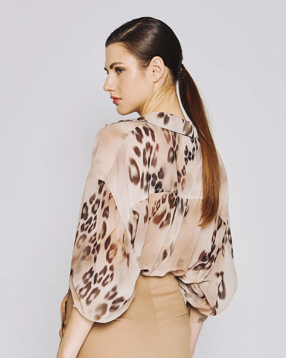 Access Fashion Animal Print Shirt With Scarf