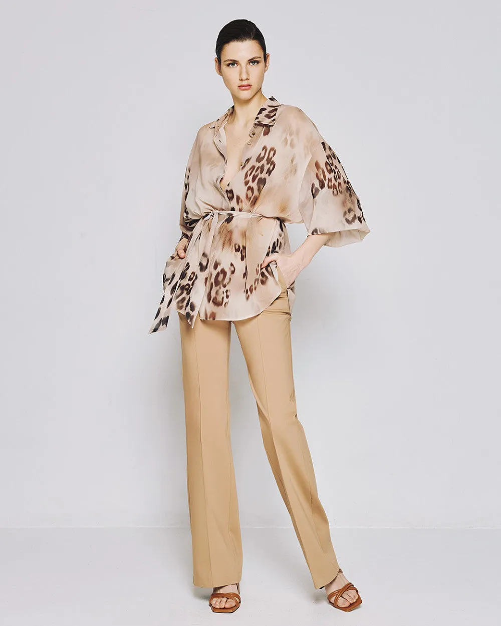 Access Fashion Animal Print Shirt With Scarf