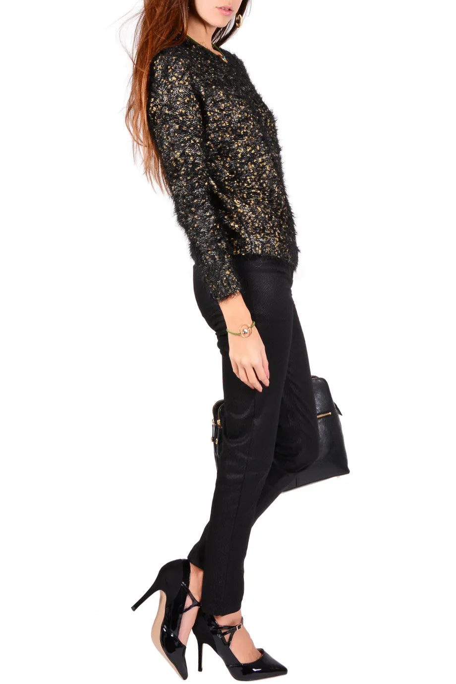 ARCAMEDIS Black Snake Textured Trousers