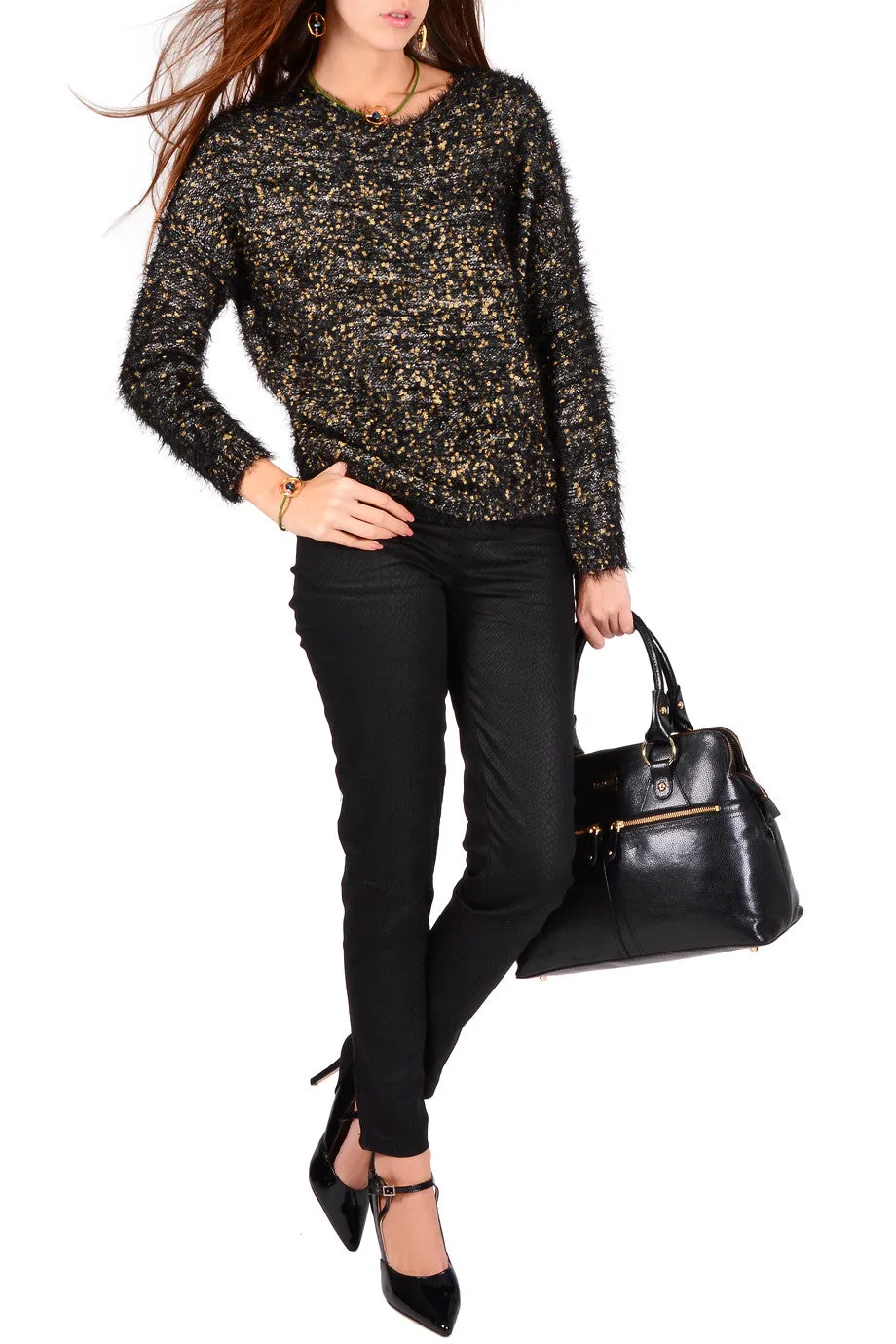 ARCAMEDIS Black Snake Textured Trousers