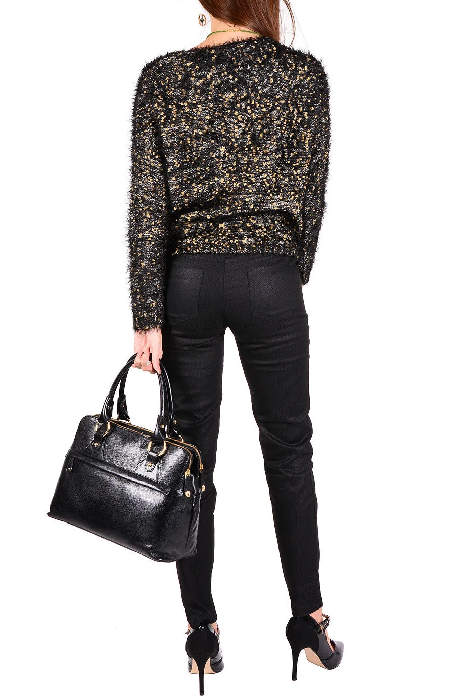 ARCAMEDIS Black Snake Textured Trousers