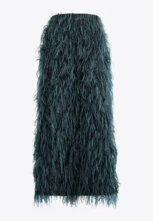 Arion Feathered Midi Skirt