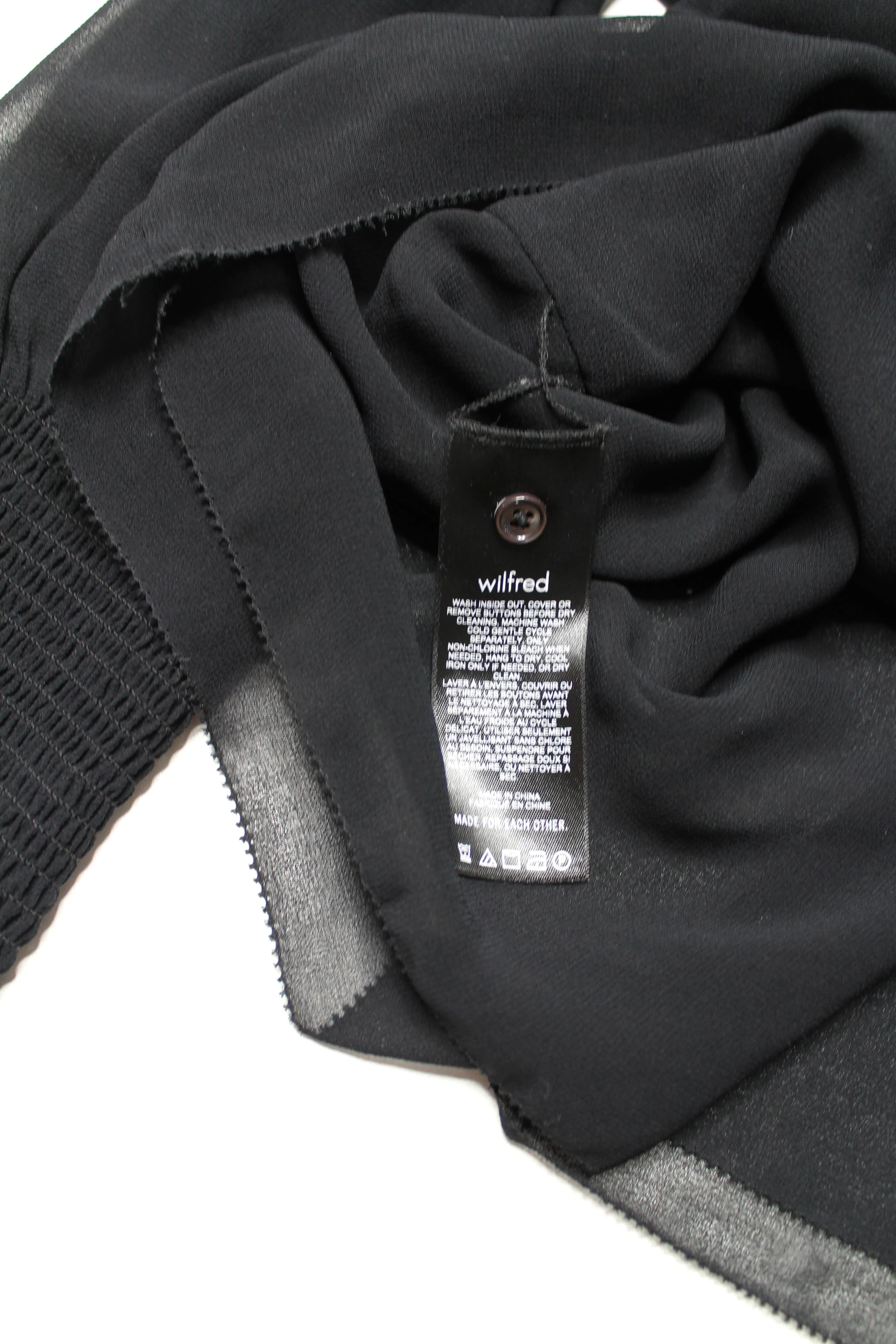 Aritzia wilfred black valencia blouse, size large (price reduced: was $58)