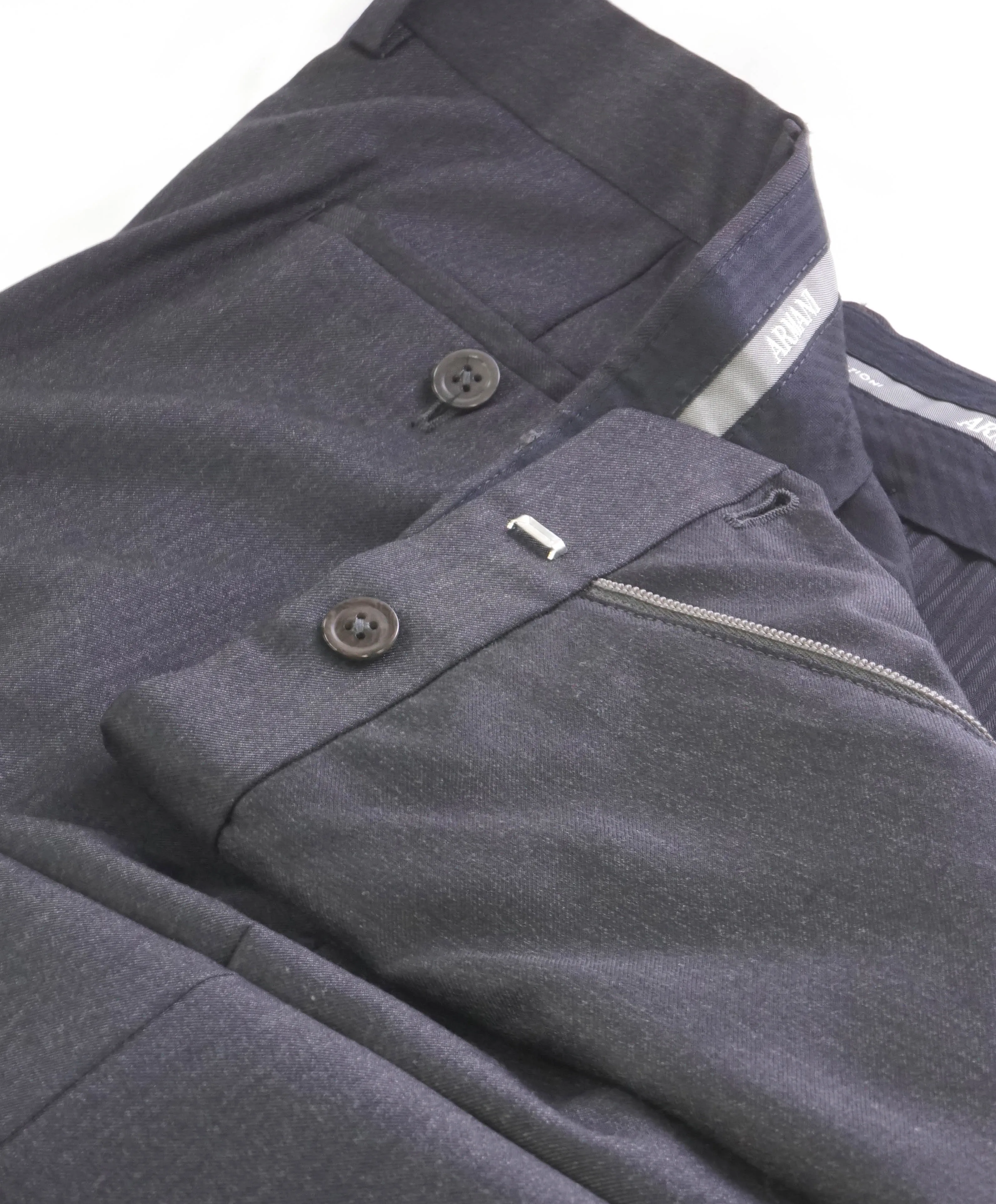 ARMANI COLLEZIONI - Gray *CLOSET STAPLE* Wool Flat Front Dress Pants - 42W