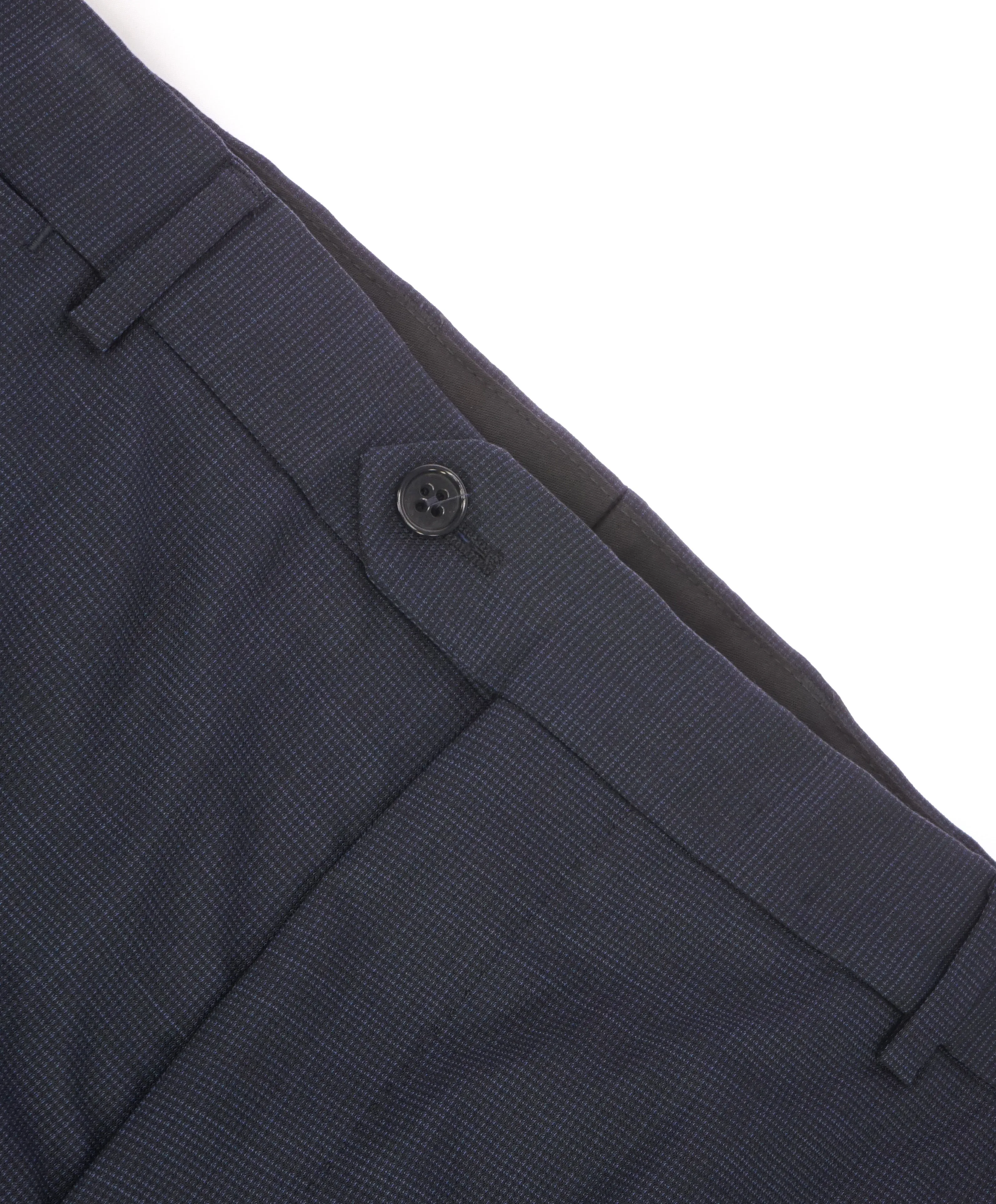 ARMANI COLLEZIONI - Tonal Micro Check Navy Flat Front Dress Pants - 39W