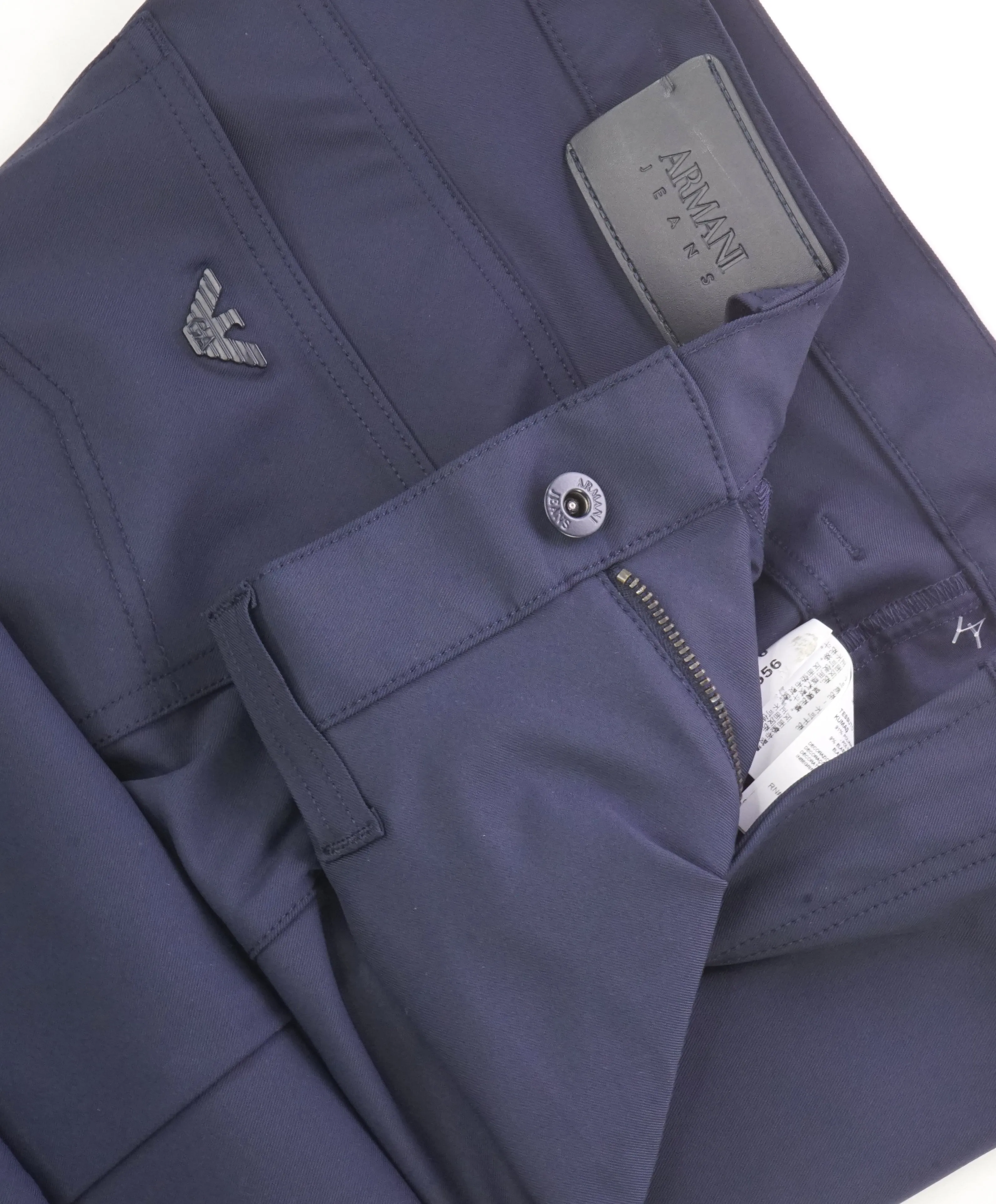 ARMANI JEANS - LOGO Blue Athleisure Stretch 5-Pocket Pants - 36W
