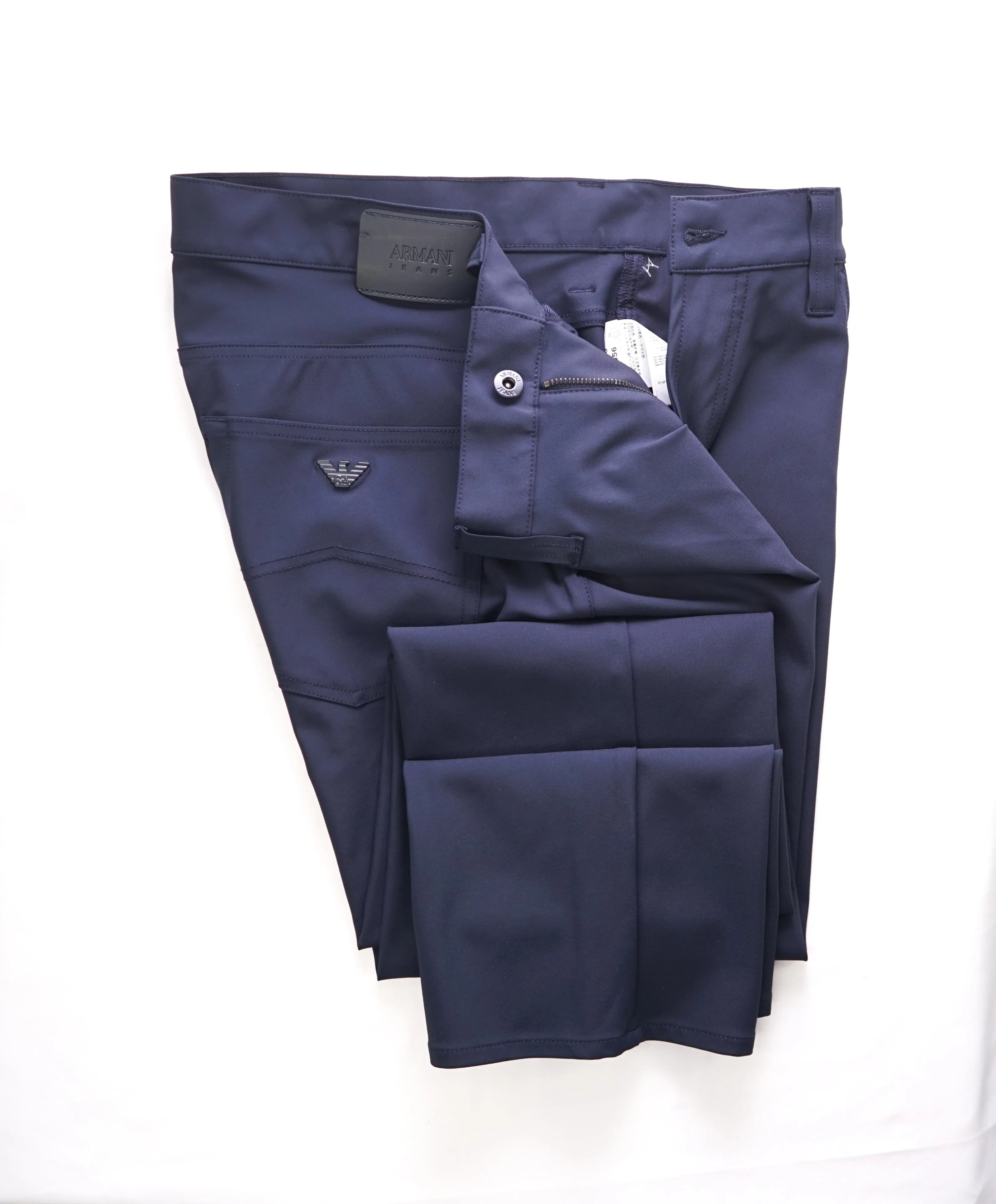 ARMANI JEANS - LOGO Blue Athleisure Stretch 5-Pocket Pants - 36W