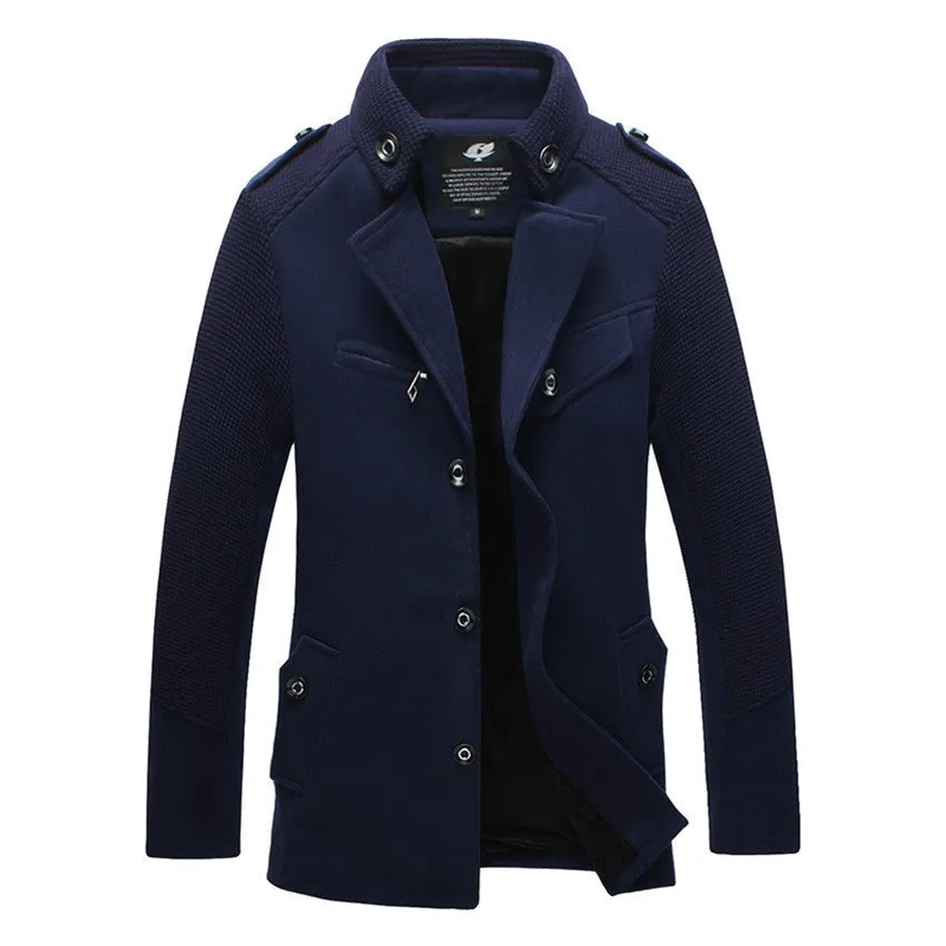 Arrival Wool Blends Brand Men Suits Dress Jackets Men Casual Long Thicken Wool Coat Warm Men's Clothing