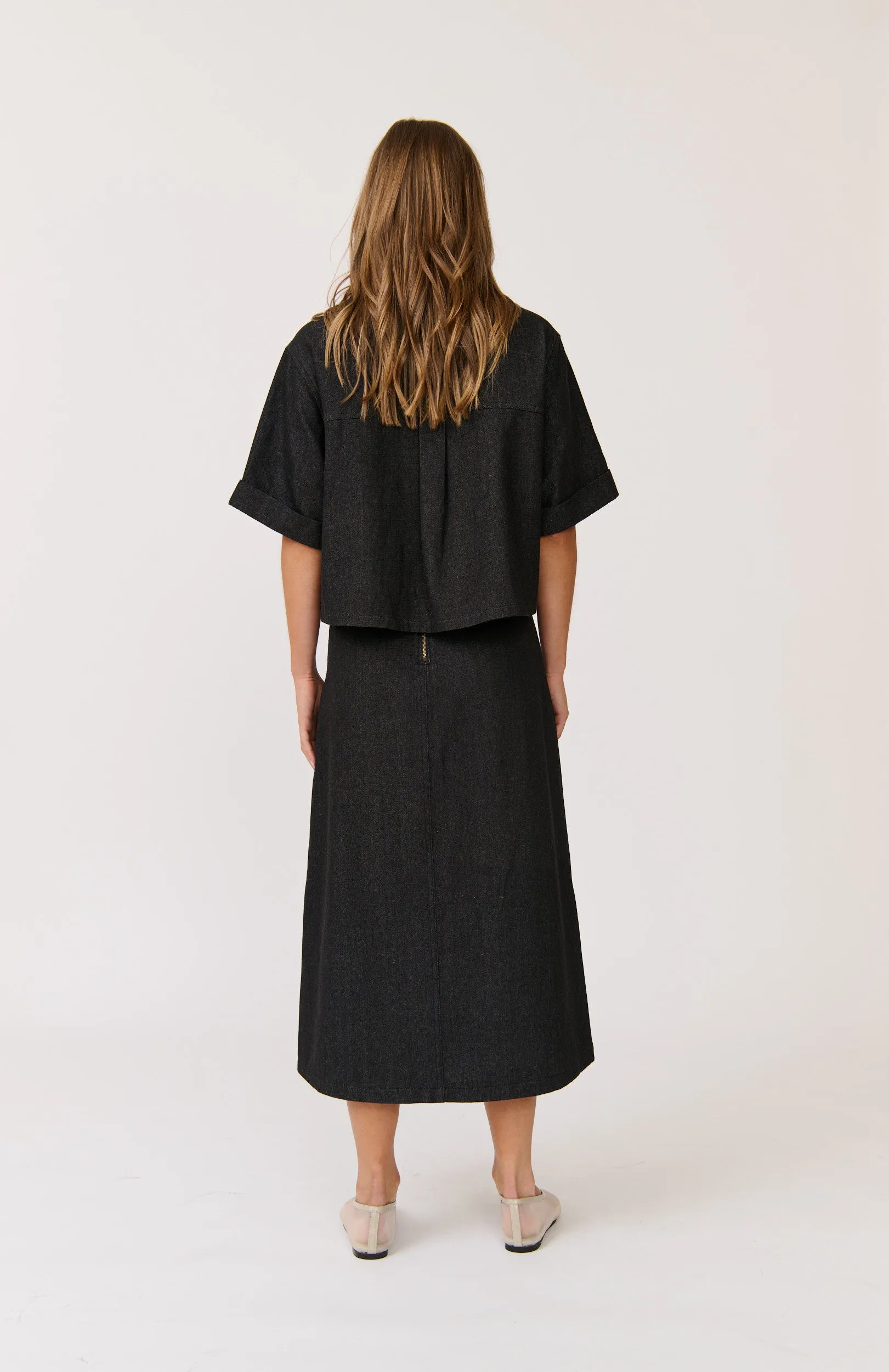 ASTRID SKIRT || BLACK DENIM