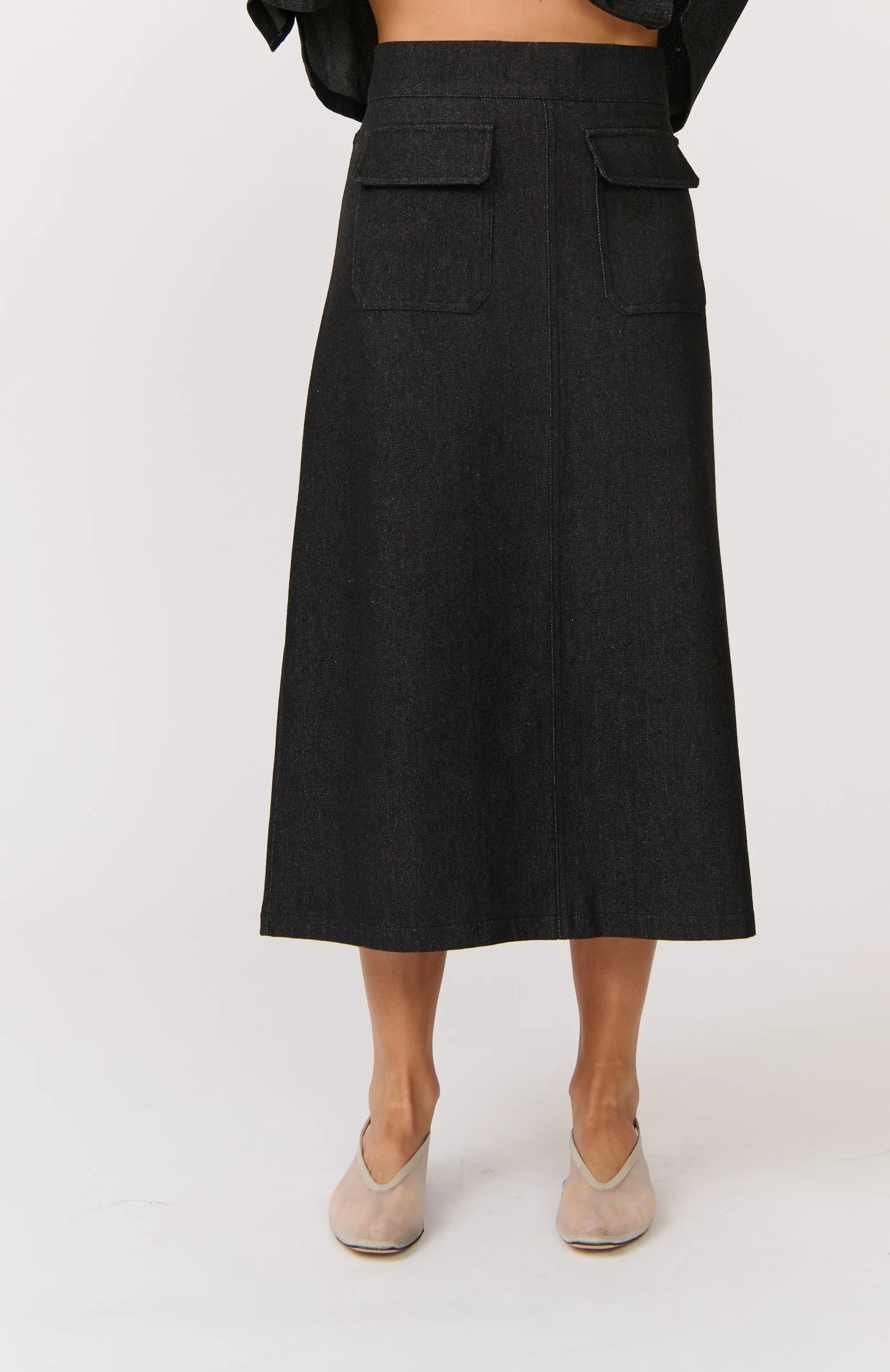 ASTRID SKIRT || BLACK DENIM