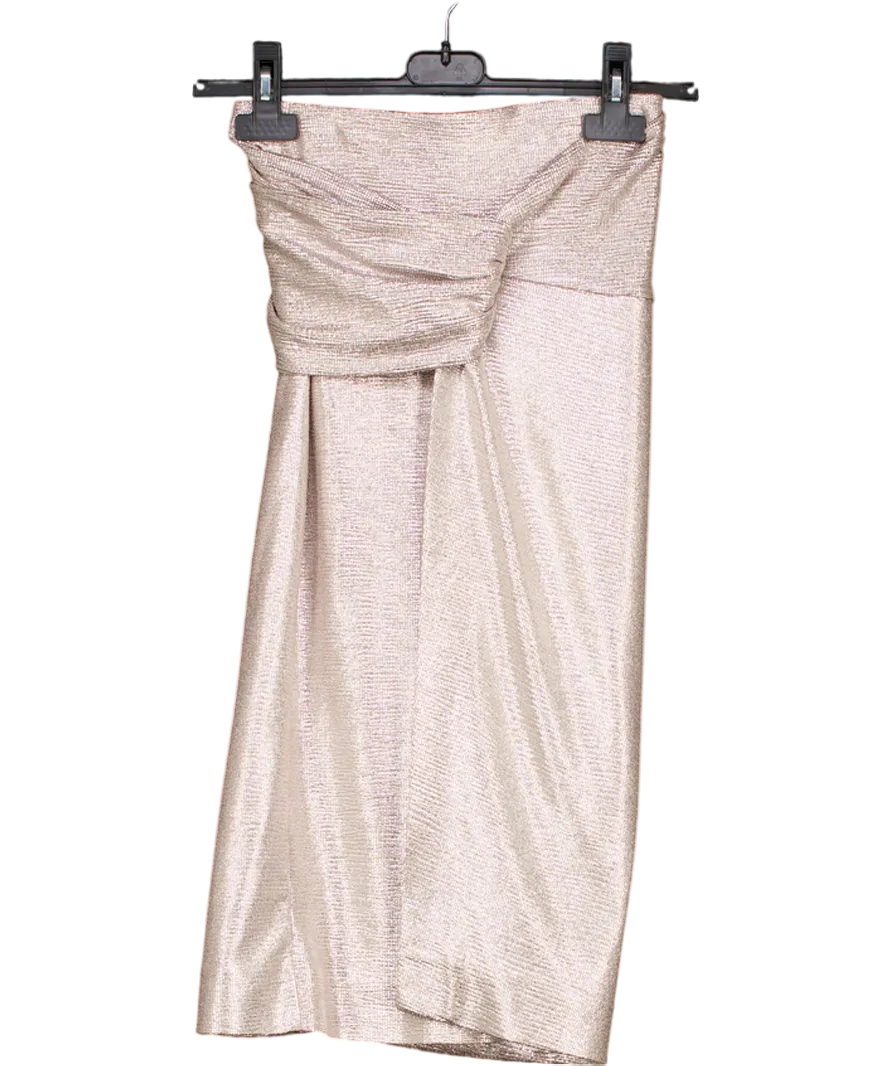 Ba&sh Metallic Split Hem Twist Front Skirt UK S