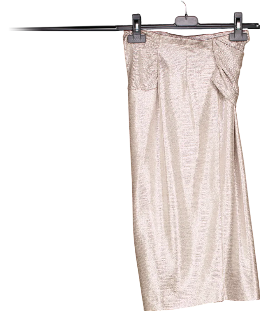 Ba&sh Metallic Split Hem Twist Front Skirt UK S