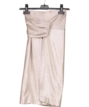 Ba&sh Metallic Split Hem Twist Front Skirt UK S