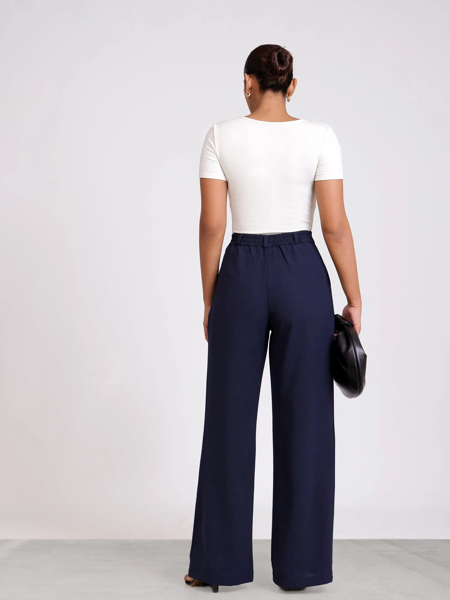 Back elasticated Front Pleated Pant