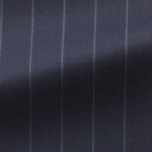 Barberis Canonico 365 Heavy Doppio Ritorto S120 Merino Wool Dark Blue Chalkstripe