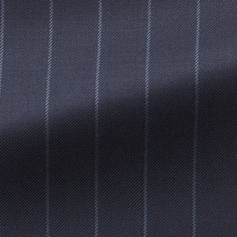 Barberis Canonico 365 Heavy Doppio Ritorto S120 Merino Wool Dark Blue Chalkstripe