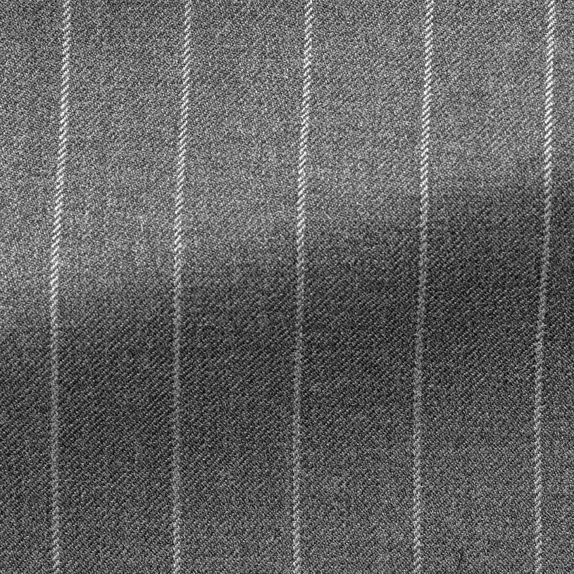 Barberis Canonico 365 Heavy Doppio Ritorto S120 Merino Wool Mid Grey Chalkstripe