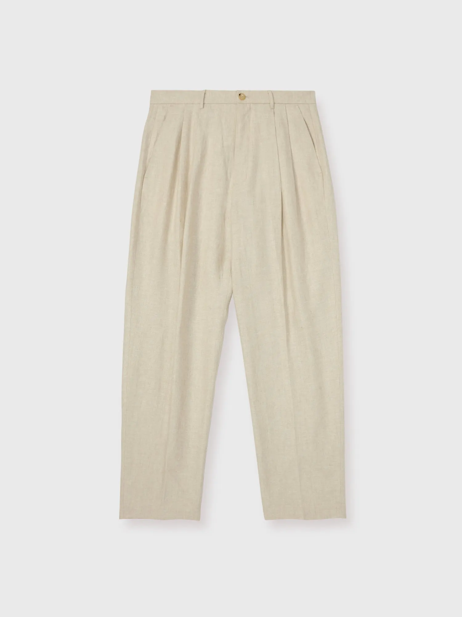 Beige Avalon Double Breasted Linen Suit