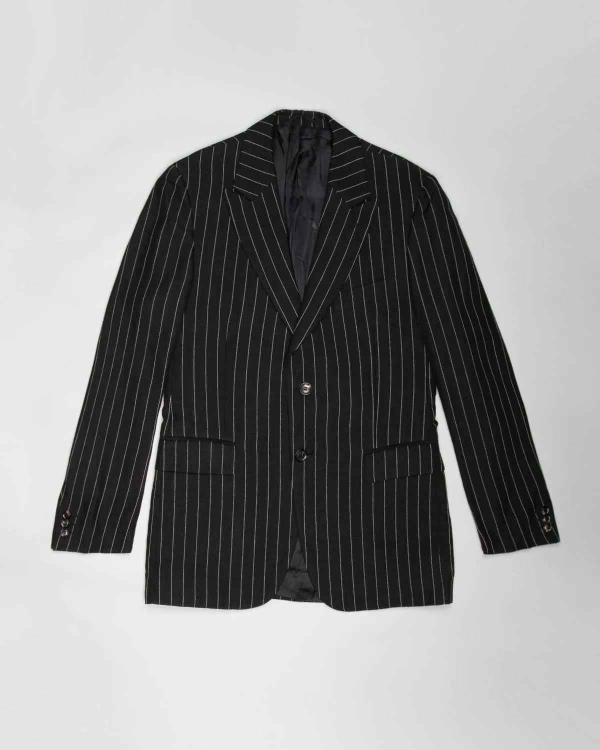 Black pinstripe '90s two piece suit
