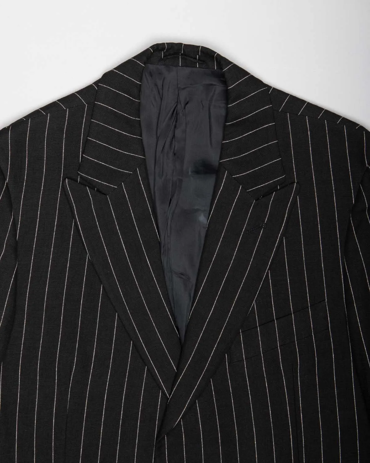 Black pinstripe '90s two piece suit