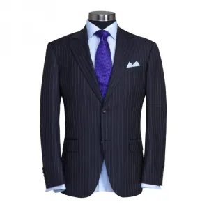 Black Pinstripe - Super 120 Wool