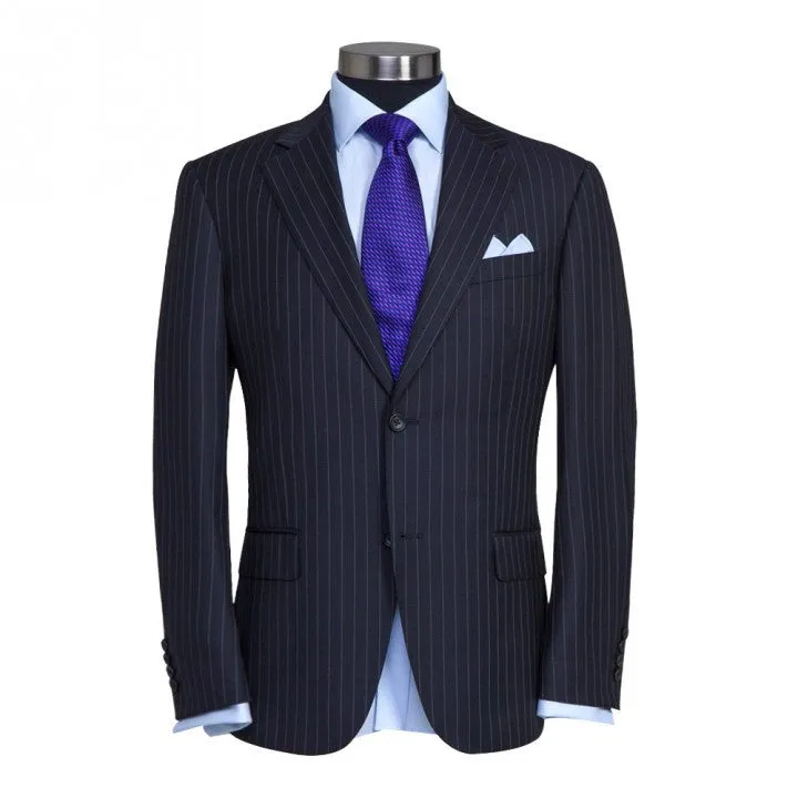 Black Pinstripe - Super 120 Wool