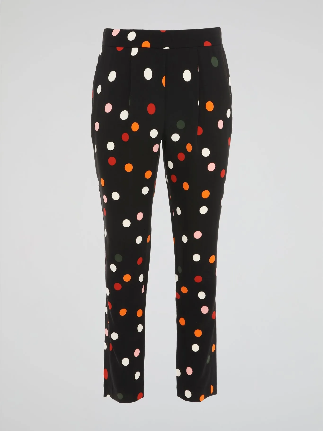 Black Polka Dot Pleated Trousers