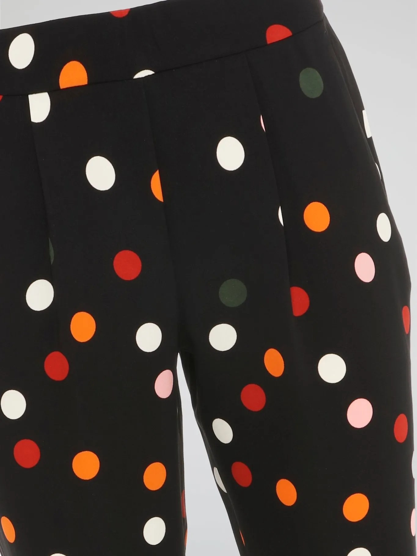 Black Polka Dot Pleated Trousers