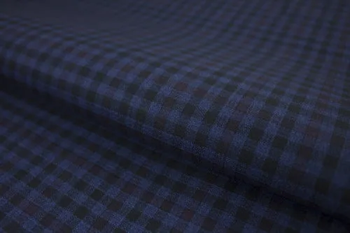 Black With Space Blue Gingham Check Suit