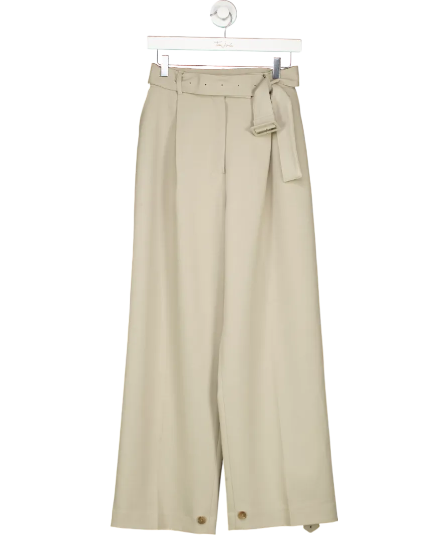 Blossom x Frankie Shop Grey Pleated Wide Leg Trousers UK S