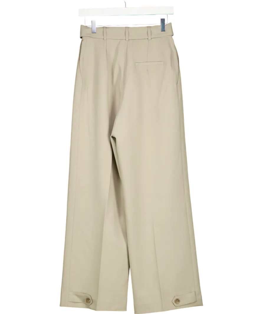Blossom x Frankie Shop Grey Pleated Wide Leg Trousers UK S