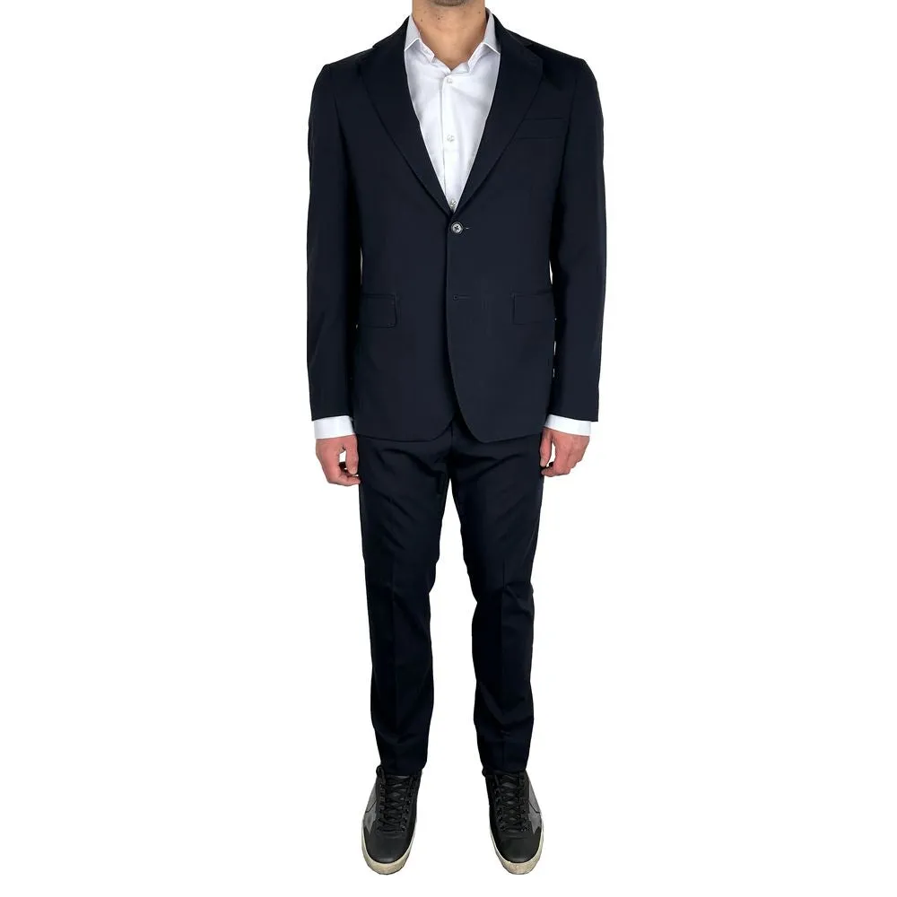 Blue Wool Men's Suit