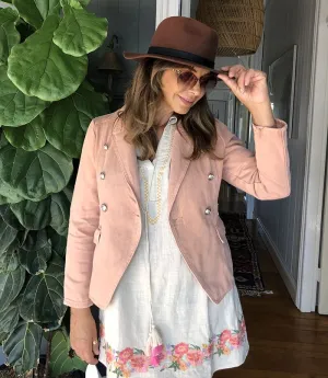Blush Denim Double Breasted Jacket