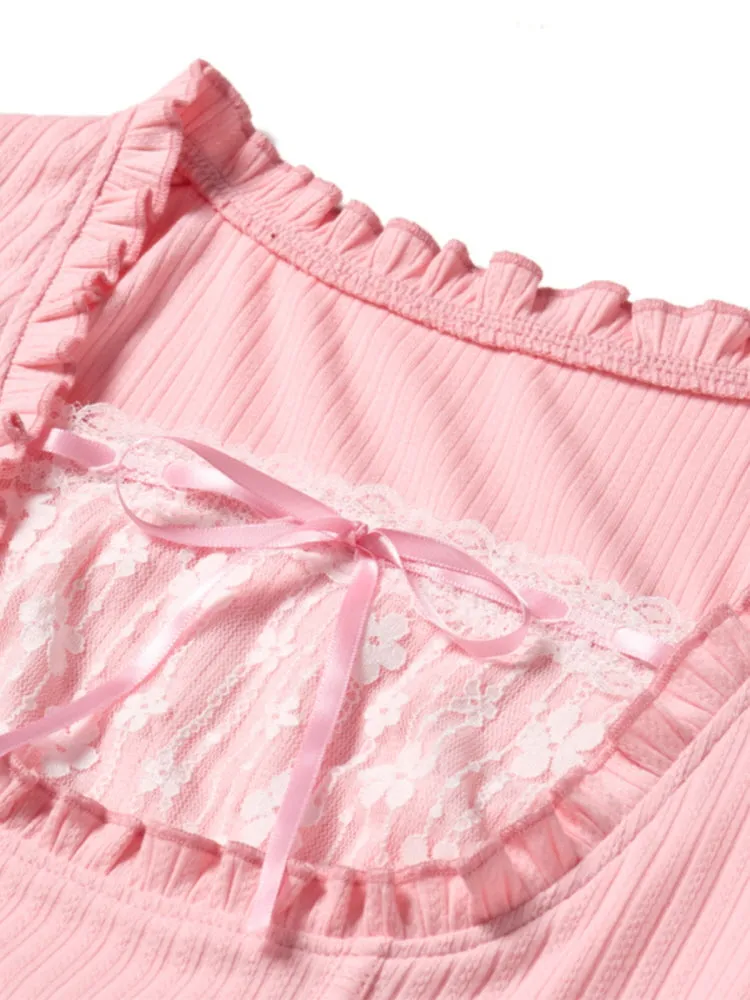 Blush Lace Bow Top