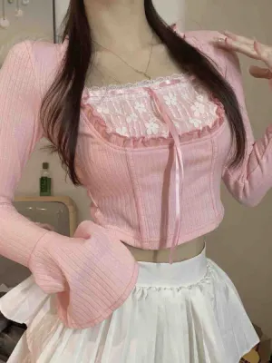 Blush Lace Bow Top