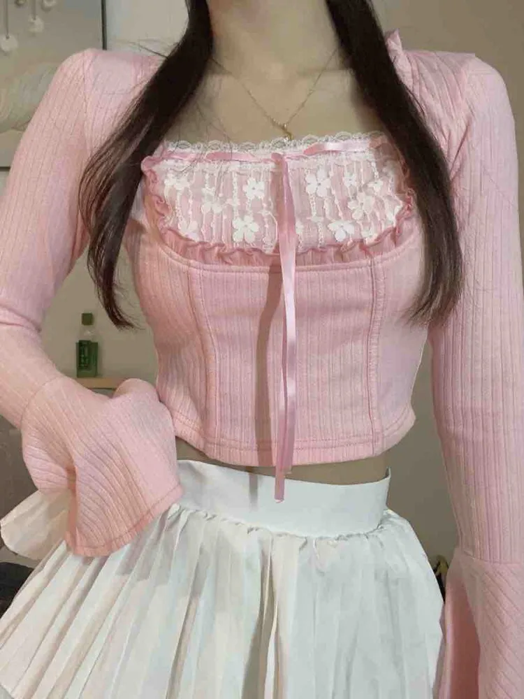 Blush Lace Bow Top
