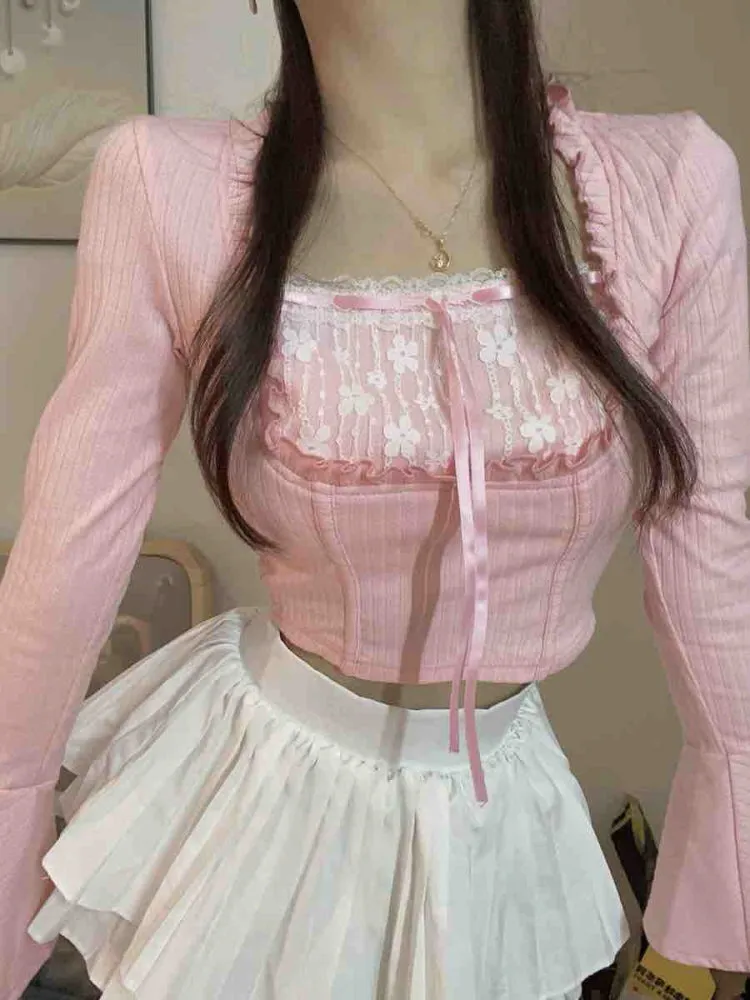 Blush Lace Bow Top