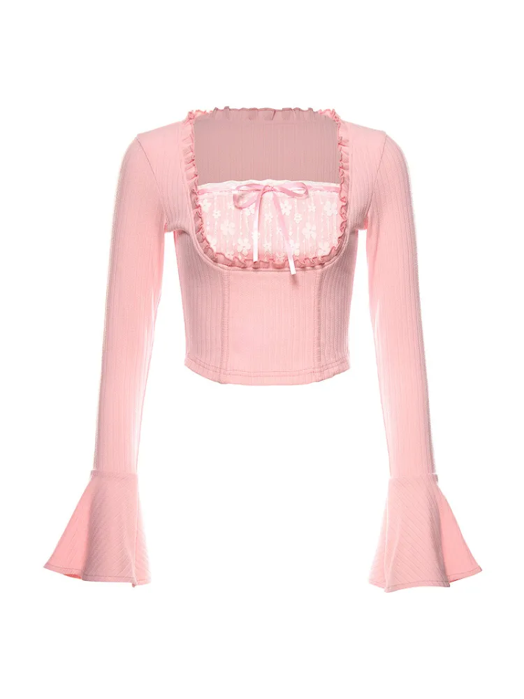 Blush Lace Bow Top