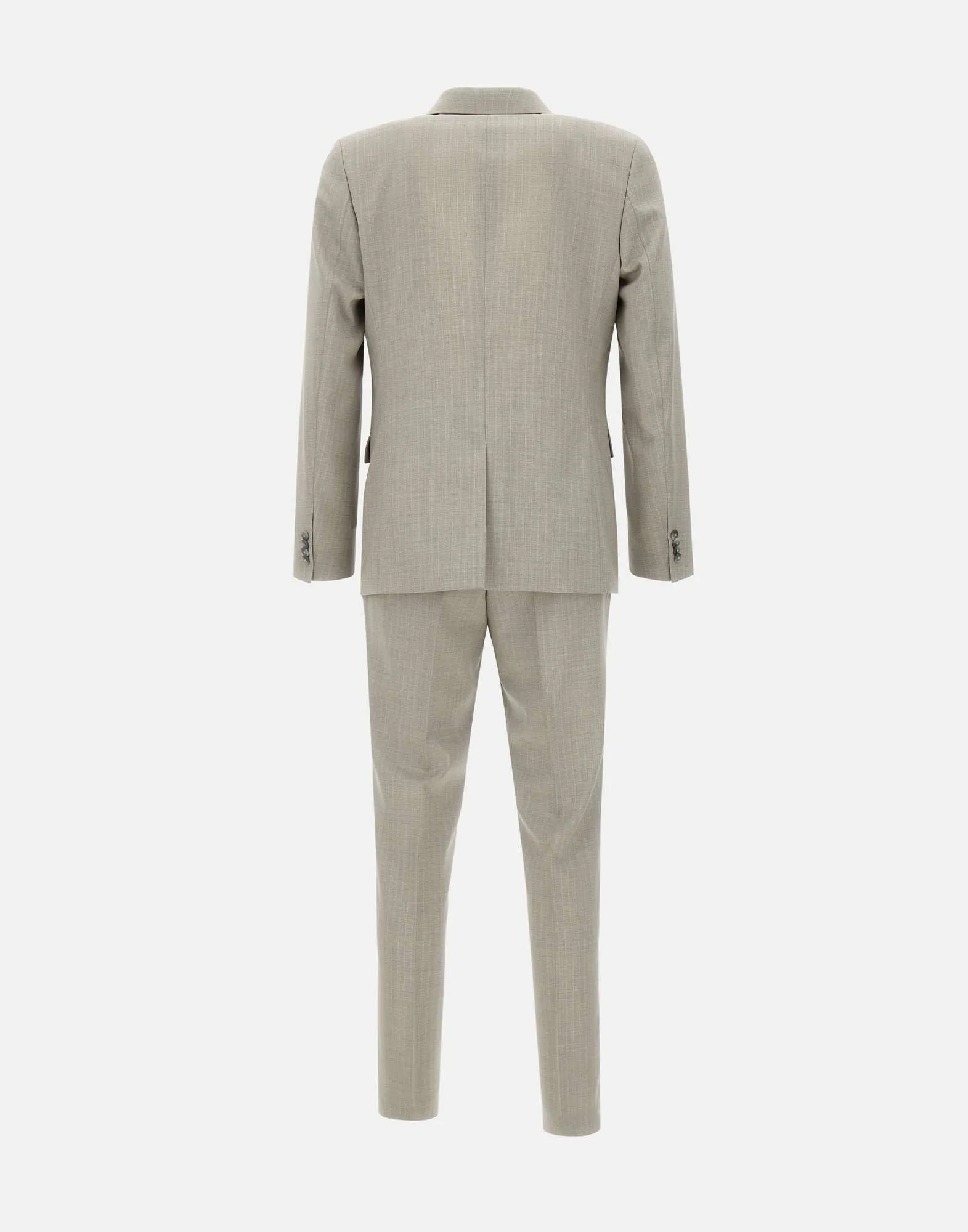 Boss Beige Wool Pinstripe Two Piece Suit