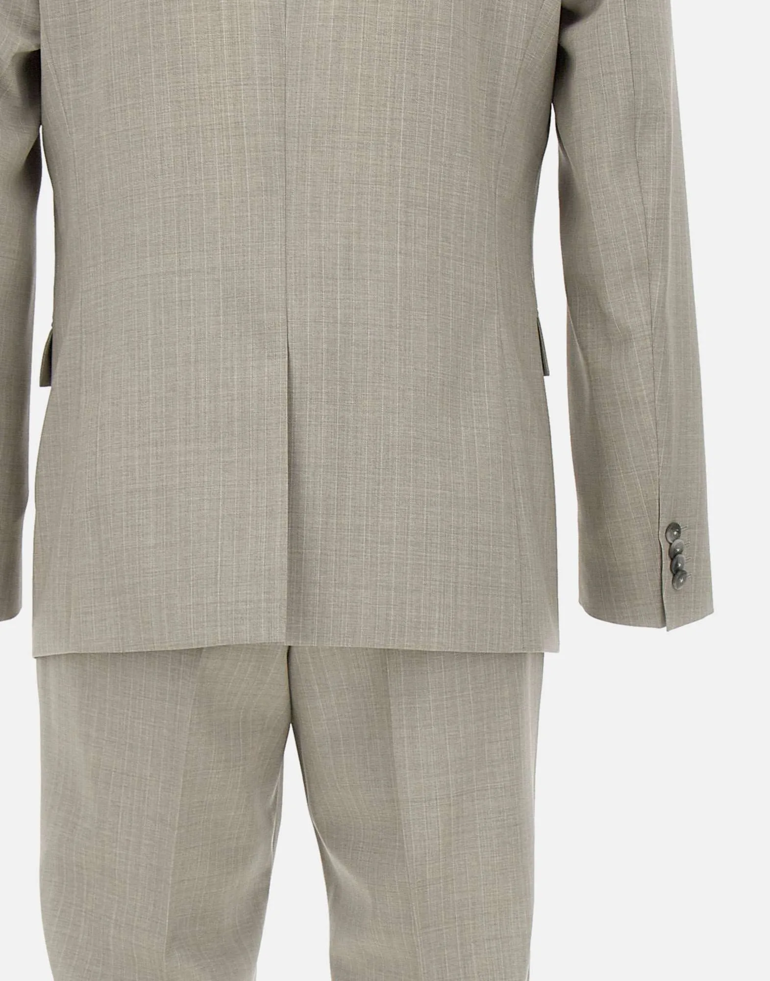 Boss Beige Wool Pinstripe Two Piece Suit