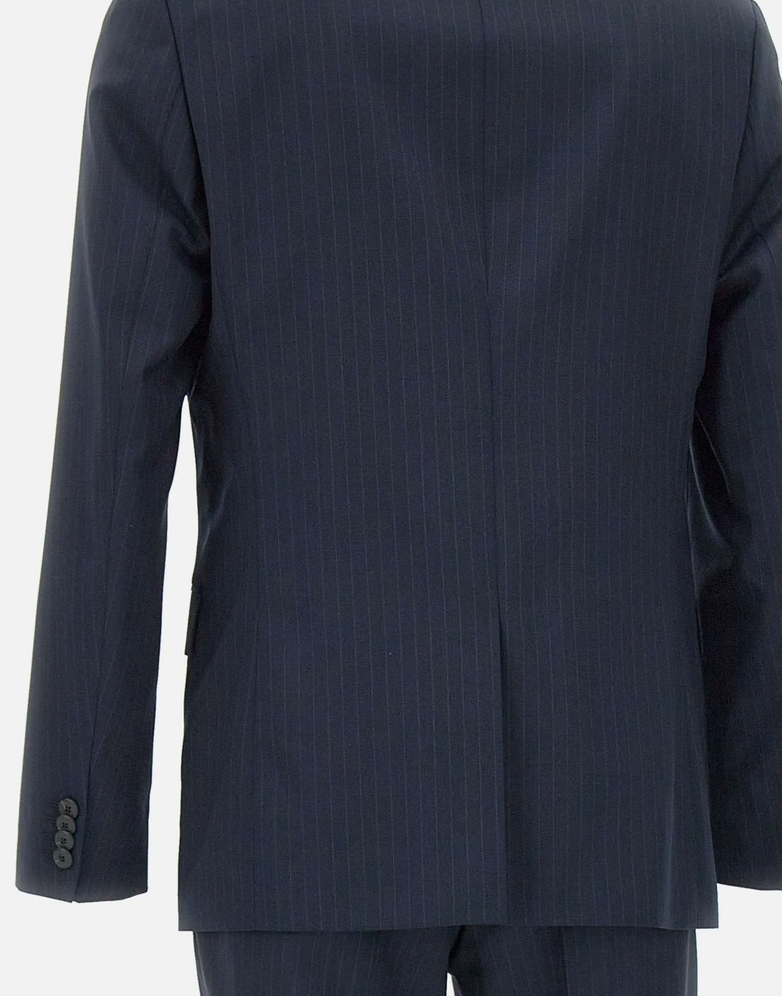 Boss Blue Wool Pinstripe Suit