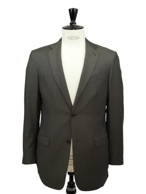 Brioni Dark Taupe Pinstripe Silk & Wool Secolo Suit
