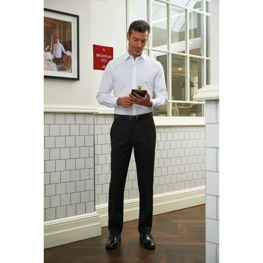 Brook Taverner Mens Mars Black Waiting Trousers Size 32"
